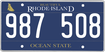 RI license plate 987508