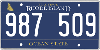 RI license plate 987509