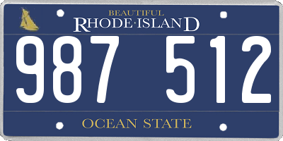 RI license plate 987512