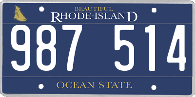 RI license plate 987514