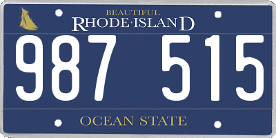 RI license plate 987515