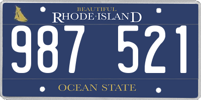 RI license plate 987521