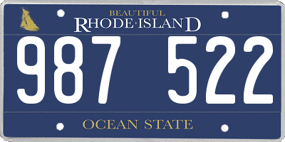 RI license plate 987522