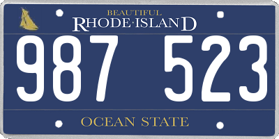 RI license plate 987523