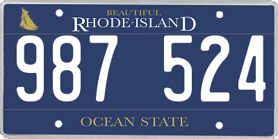 RI license plate 987524