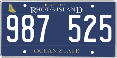 RI license plate 987525