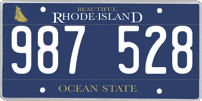 RI license plate 987528