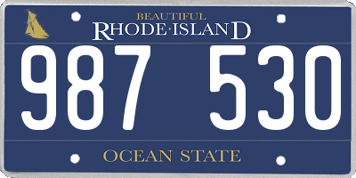 RI license plate 987530