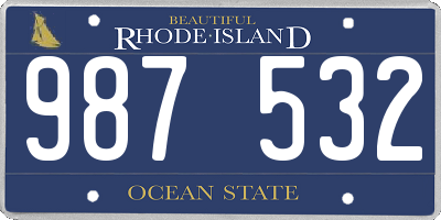 RI license plate 987532