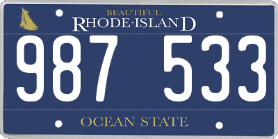 RI license plate 987533