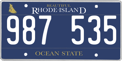 RI license plate 987535