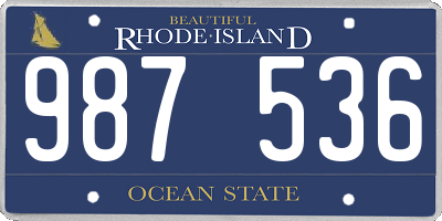 RI license plate 987536