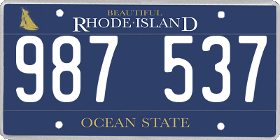 RI license plate 987537