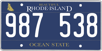 RI license plate 987538