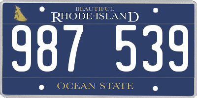 RI license plate 987539