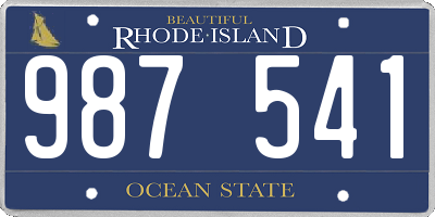 RI license plate 987541