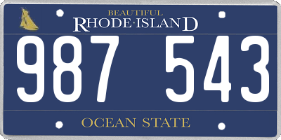 RI license plate 987543