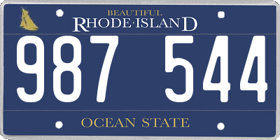 RI license plate 987544