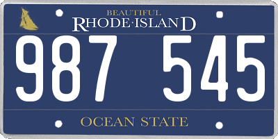 RI license plate 987545