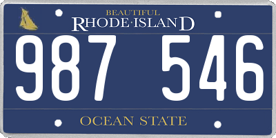 RI license plate 987546