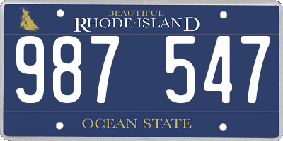 RI license plate 987547