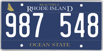 RI license plate 987548