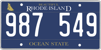 RI license plate 987549