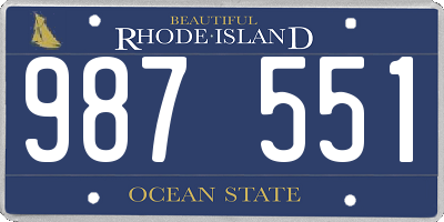 RI license plate 987551