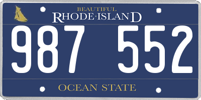 RI license plate 987552