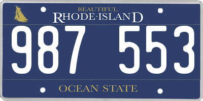 RI license plate 987553