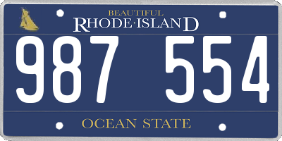 RI license plate 987554