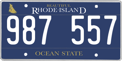 RI license plate 987557