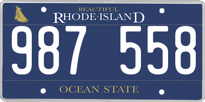 RI license plate 987558