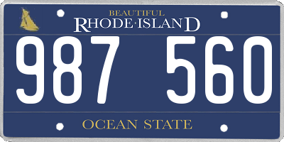 RI license plate 987560