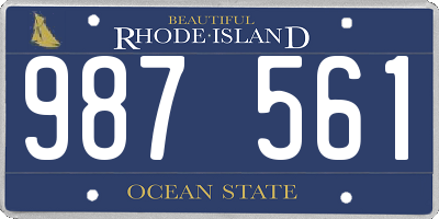 RI license plate 987561