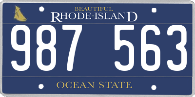 RI license plate 987563