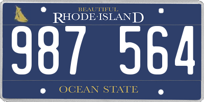 RI license plate 987564