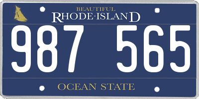 RI license plate 987565