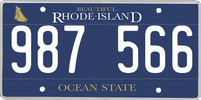 RI license plate 987566