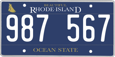 RI license plate 987567