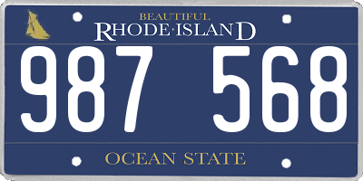 RI license plate 987568