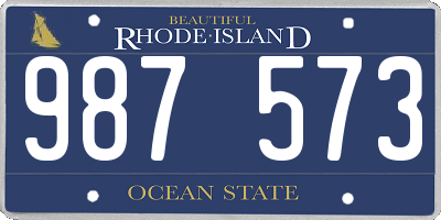 RI license plate 987573