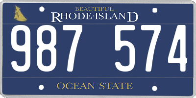 RI license plate 987574