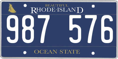 RI license plate 987576