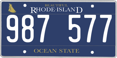 RI license plate 987577