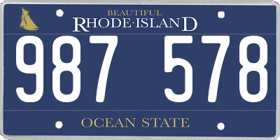 RI license plate 987578