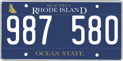 RI license plate 987580