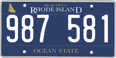 RI license plate 987581