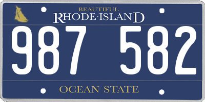 RI license plate 987582