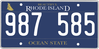 RI license plate 987585